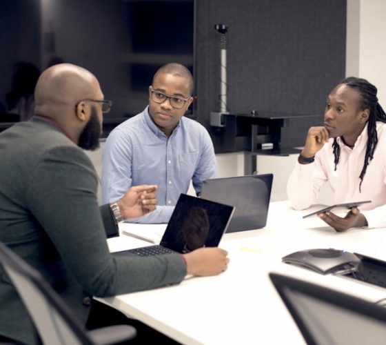 Healthcare team meeting for digital marketing strategy